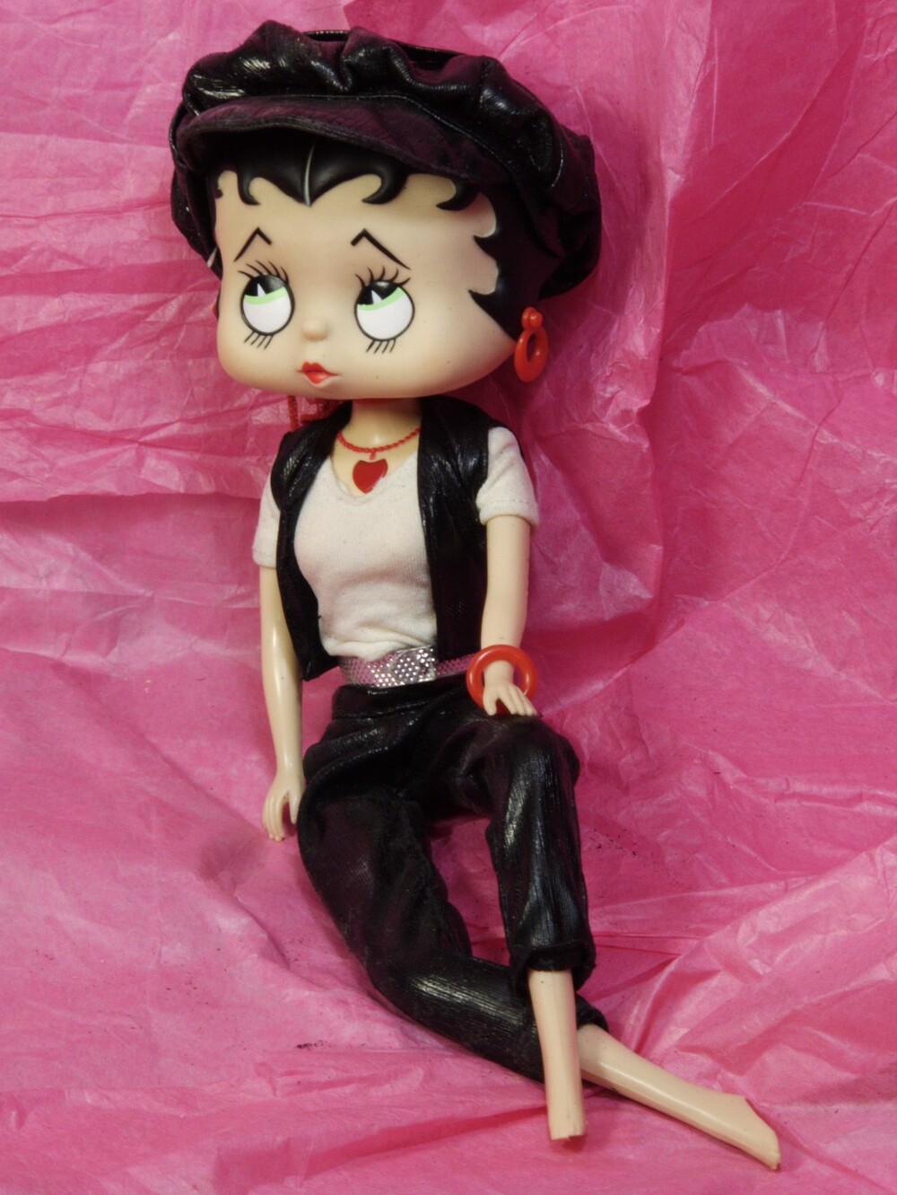 Vintage 1990s NJ Croce Betty Boop Biker Vinyl Fashion Doll